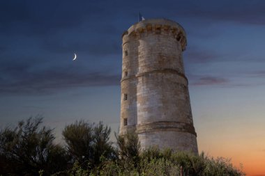 Phare des baleines, balina deniz feneri, ile de Re adası, Biscay körfezi, charente marine, France, mimar Leonce Reynaud, yıl 1850