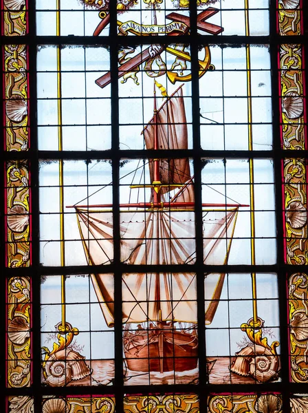 Rochelle Charente Maritime Francja Wrzesień 2022 Szczegóły Witraży Katedrze Ludwika — Zdjęcie stockowe