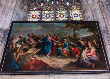 VERNON, FRANCE, 23 Nisan 2022: Vernon Koleji 'nin iç mimari dekorları, 16. yüzyıl