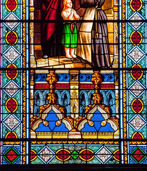 Belleme Orne France March 2022 Stained Glasses Windows Decors Church — Stock Photo, Image