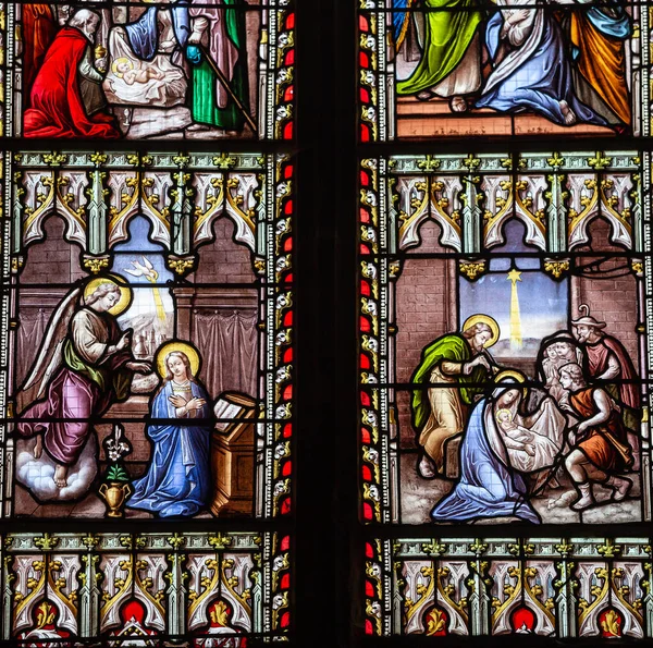 Belleme Orne Frankreich März 2022 Buntglasfenster Dekore Der Kirche Saint — Stockfoto