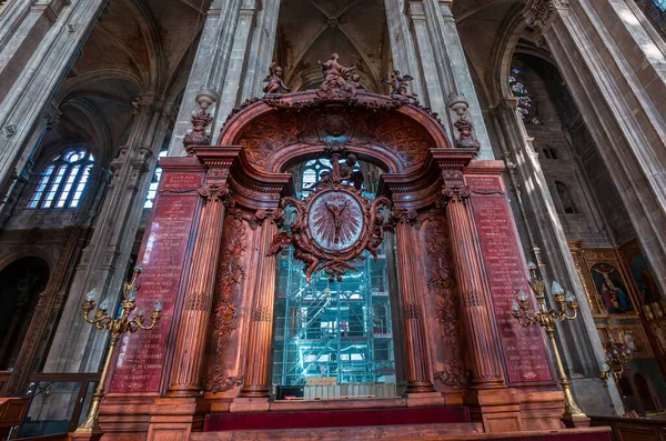 Paris France October 2022 Interiors Architectural Details Saint Eustache Church — Stock Photo, Image