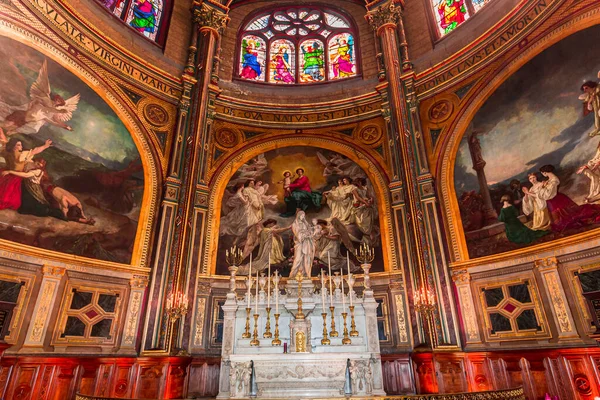 Paris França Outubro 2022 Detalhes Arquitetônicos Interiores Igreja Saint Eustache — Fotografia de Stock