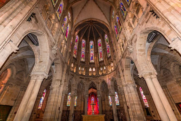 Moulins Allier Francia Abril 2022 Interiores Detalles Arquitectónicos Iglesia Del —  Fotos de Stock