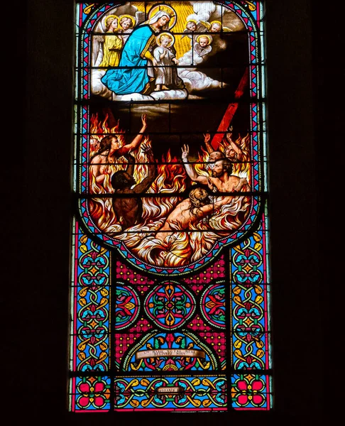 Moulins Allier France エイプリル11 2022 聖なる心の教会のインテリアと建築の詳細 — ストック写真