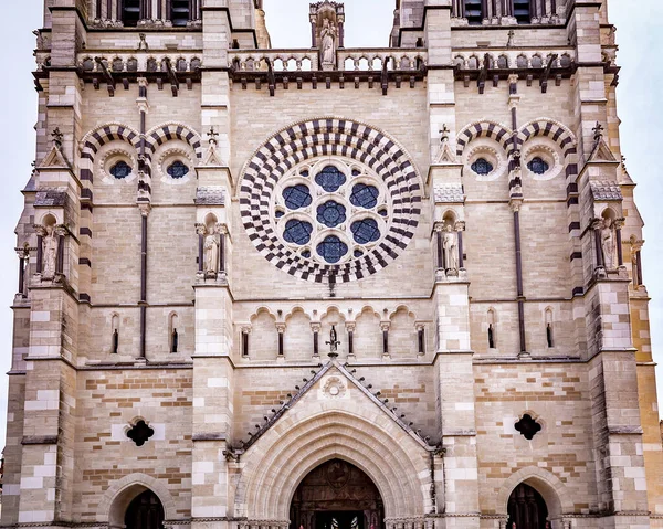 Moulins Allier França Abril 2022 Exteriores Decorações Arquitetônicas Catedral Nossa — Fotografia de Stock