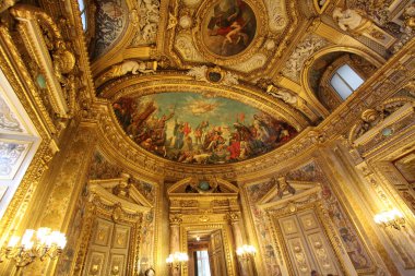 PARIS, FRANCE, SEPEMBER 17, 2011 : interiors architectural details of the Luxembourg palace, home of the french senate