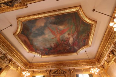 PARIS, FRANCE, SEPEMBER 17, 2011 : interiors architectural details of the Luxembourg palace, home of the french senate