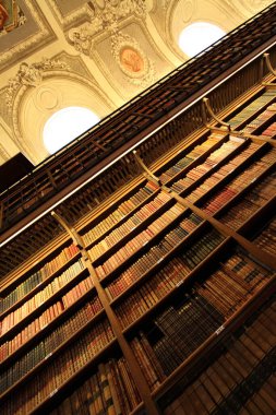 PARIS, FRANCE, SEPEMBER 17, 2011 : interiors of the library in  the Luxembourg palace, home of the french senate