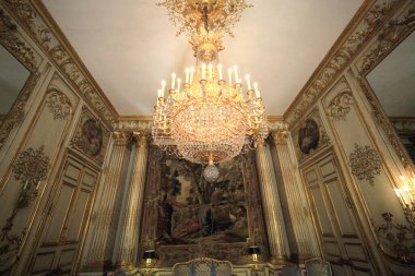 PARIS, FRANCE, 16 EYLÜL 2012: Fransız cumhurbaşkanının evi Elysee Sarayı 'nın iç dekorları