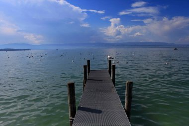 countryside in the alps mountains near Evian city and Leman Lake, France