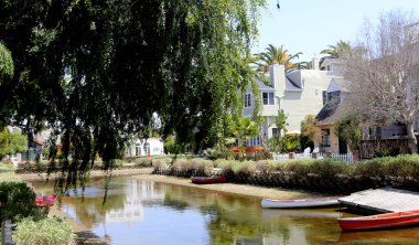 VENICE BEACH, UNITED STATES - APRIL 14, 2015 : Venice beach canal district and houses, in Los angeles, california, united states