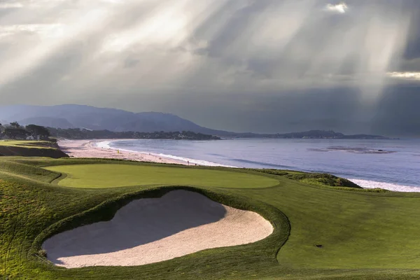 Una Vista Del Campo Golf Pebble Beach Monterey California — Foto de Stock