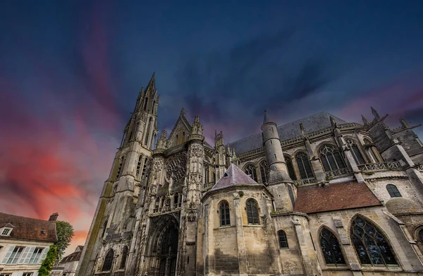 Senlis France Temmuz 2016 Senlis Notre Dame Katedralinin Dış Ayrıntıları — Stok fotoğraf