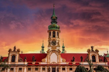 Prag, Çek Cumhuriyeti, Eylül 08: Loreta Kilisesi 'nin mimari detayları, Eylül 08, 2019 Prag, Çek Cumhuriyeti