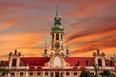 Prag, Çek Cumhuriyeti, Eylül 08: Loreta Kilisesi 'nin mimari detayları, Eylül 08, 2019 Prag, Çek Cumhuriyeti