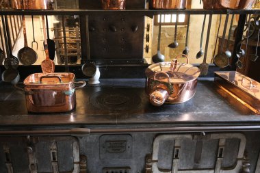 CHENONCEAUX, FRANCE, HAZİRAN 07, 2015: Chateau de Chenonceau 'nun iç ve mimari detayları, Temmuz 07, 2015, Chenonceaux, Fransa