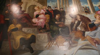 CHENONCEAUX, FRANCE, HAZİRAN 07, 2015: Chateau de Chenonceau 'nun iç ve mimari detayları, Temmuz 07, 2015, Chenonceaux, Fransa