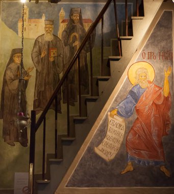 CARGESE, CORSE, FRANCE, MAYIS 05, 2013: Cargese köyünün iç ve mimari ayrıntıları