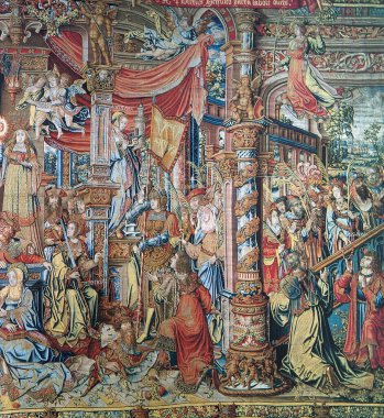 SEGOVIA, İspanya, 09 ARALIK 2014: La Granja de San Ildefonso Kraliyet Sarayı 'nın iç ve ayrıntıları, 09 Aralık 2014, Segovia, İspanya