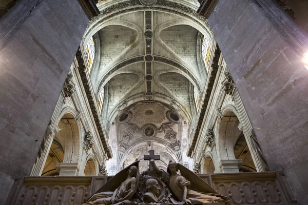 Париж Франция Апрель 2017 Интерьерный Декор Церкви Сент Сульпис Апрель — стоковое фото