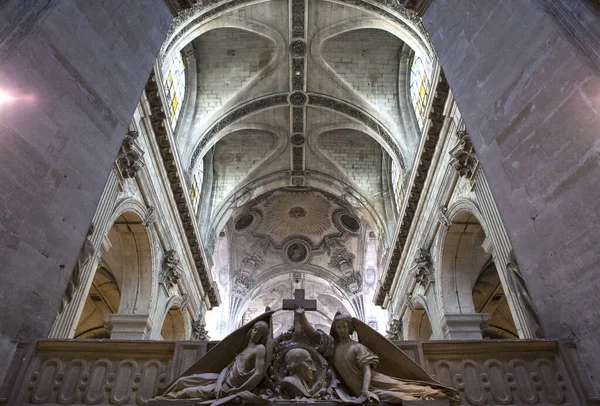 Париж Франция Апрель 2017 Интерьерный Декор Церкви Сент Сульпис Апрель — стоковое фото