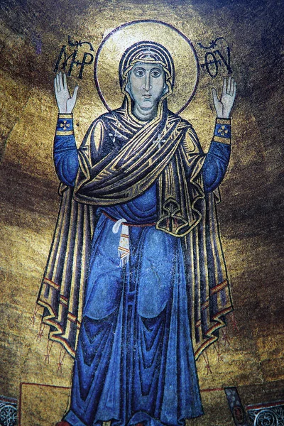 Kiev Ukraine January 2015 Russian Ancient Frescoe Saint Sophia Cathedral — стокове фото