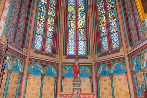 Orleans Francia Abril 2023 Interiores Decoraciones Arquitectónicas Basílica Catedral Santa — Foto de Stock