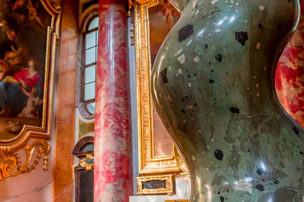 stock image VIENNA, AUSTRIA, MAY 25, 2023 : interiors, frescoes and architectural details of theJesuit church