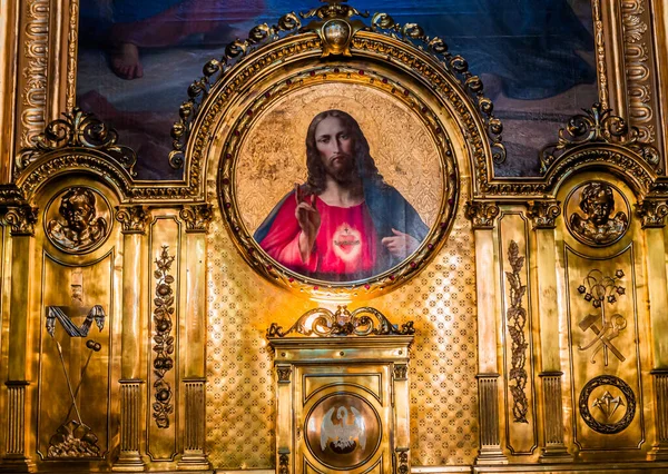Vienna Austria May 2023 Interiører Fresker Arkitektoniske Detaljer Jesuittkirken – stockfoto