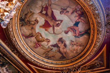 PARIS, FRANCE, HAZİRAN 24 HAZİRAN 2023 İçişleri, Koleksiyonlar, La Paiva Köşkü mobilya ve dekorasyonları, Şanzelize, Paris, Fransa