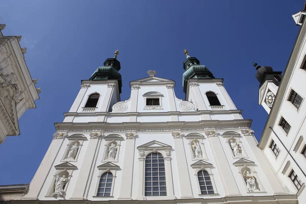 Wiedeń Austria Maj 2023 Zewnętrzne Architektoniczne Detale Kościoła Jezuitów — Zdjęcie stockowe
