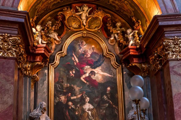 Vienna Austria Mayıs 2023 Peterskirche Kilisesi Nin Mekanları Freskleri Mimari — Stok fotoğraf