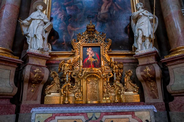 Vienna Rakousko Května 2023 Interiéry Fresky Architektonické Detaily Kostela Peterskirche — Stock fotografie