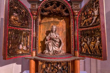 Vienna, AUSTRIA, 26 Mayıs 2023: Belvedere Sarayı 'nın içi, freskleri ve mimari detayları