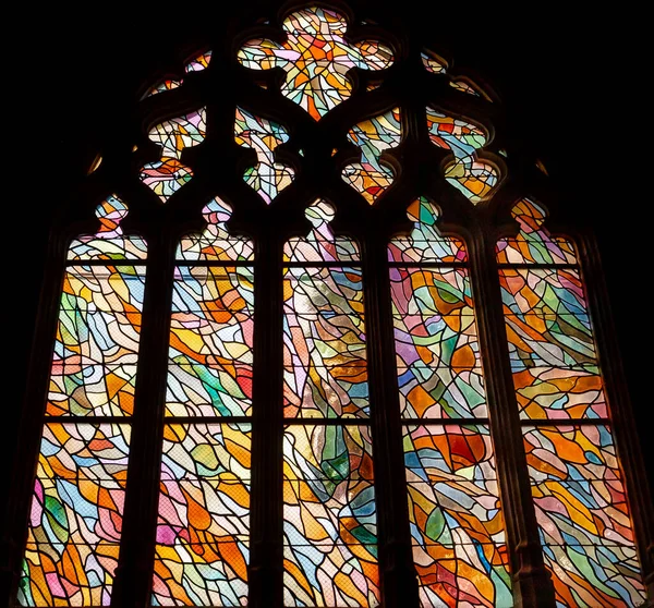 Abbeville Somme Frankrike Juni 2023 Detaljer Målade Glasfönster Sankt Sepulcre — Stockfoto