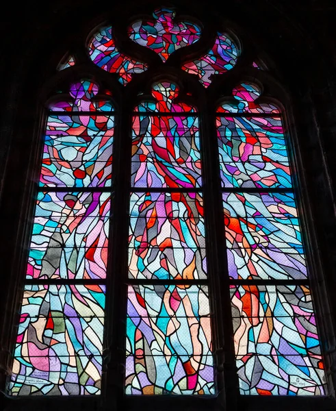 Abbeville Somme France Червня 2023 Деталі Вітражів Церкві Святого Сепульпи — стокове фото