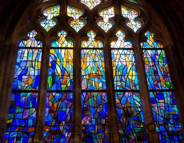 Abbeville Somme France June 2023 Details Stained Glasses Windows Saint — Stock Photo, Image