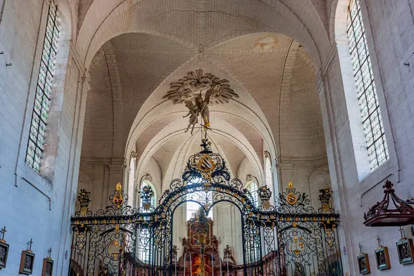 Argoules Francja Czerwca 2023 Wnętrza Detale Architektoniczne Kościoła Opactwie Valloires — Zdjęcie stockowe