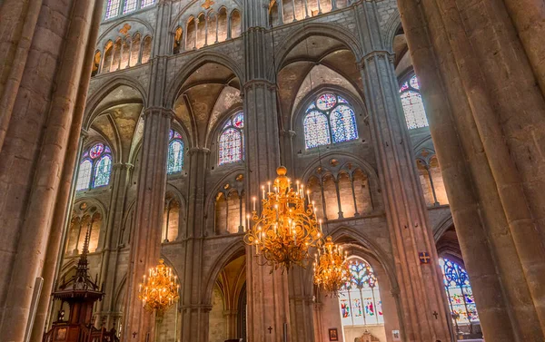 Burgos Cher Francia Abril 2023 Interiores Decoraciones Arquitectónicas Basílica Catedral —  Fotos de Stock