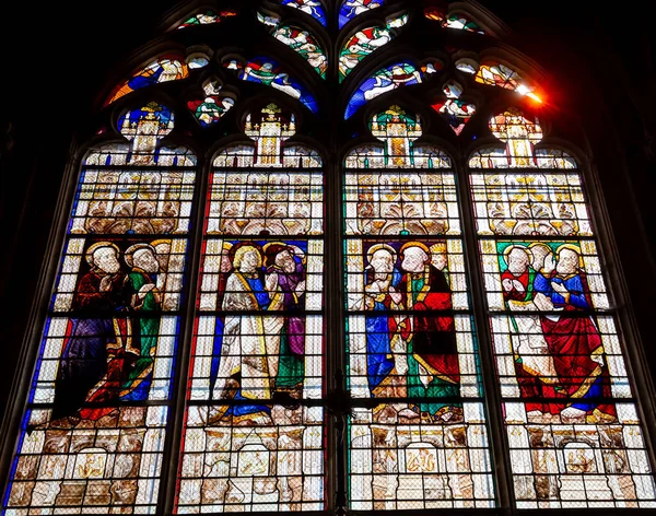 Bourges Cher France April 2023 Вітражі Декорації Собору Базиліки Святого — стокове фото