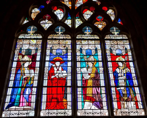 Bourges Cher France April 2023 Вітражі Декорації Собору Базиліки Святого — стокове фото