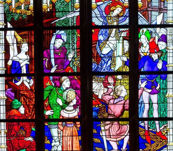 Orleans França Abril 2023 Vitrais Windowsl Decorações Catedral Basílica Santa — Fotografia de Stock