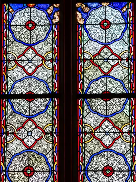 Orleans França Abril 2023 Vitrais Windowsl Decorações Catedral Basílica Santa — Fotografia de Stock