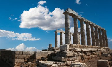 Cape Sounion, Yunanistan, 19 Eylül 2017: Poseidon Tapınağı içinde cape Sounion, 19 Eylül 2017 Cape Sounion, attica, Yunanistan