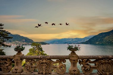Como Gölü wiew, Bellagio yakınlarındaki, piedmonte, İtalya