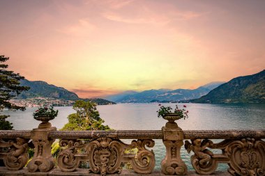 Como Gölü wiew, Bellagio yakınlarındaki, piedmonte, İtalya