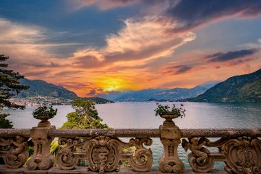 Como Gölü wiew, Bellagio yakınlarındaki, piedmonte, İtalya