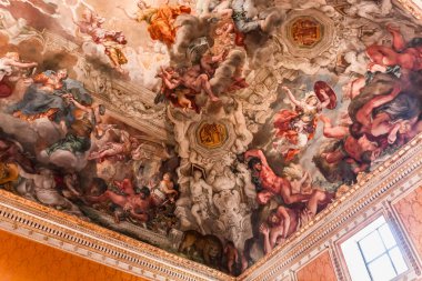 Roma, İtalya, 13 Haziran 2015: Tavan fresk tarafından Pierre de Cortone, Palazzo Barberini, 13 Haziran 2015, Roma, İtalya