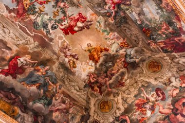 Roma, İtalya, 13 Haziran 2015: Tavan fresk tarafından Pierre de Cortone, Palazzo Barberini, 13 Haziran 2015, Roma, İtalya